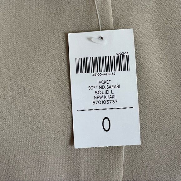 NWT Chico’s jacket soft mix safari crepe lapel size 0 (small 4) tan waist tie - Picture 9 of 12